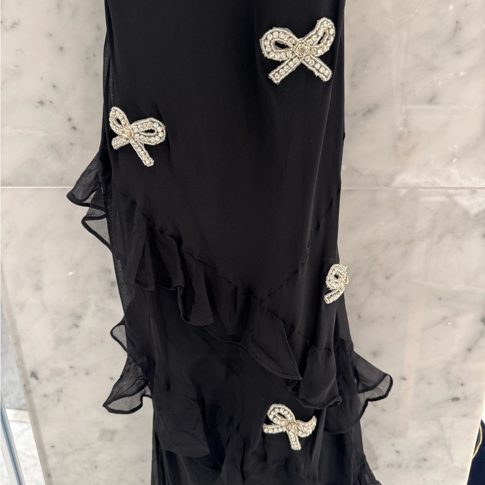NWT - LoveShackFancy Silk Rialto Maxi Dress with rhinestone Size:6 - Picture 6 of 8